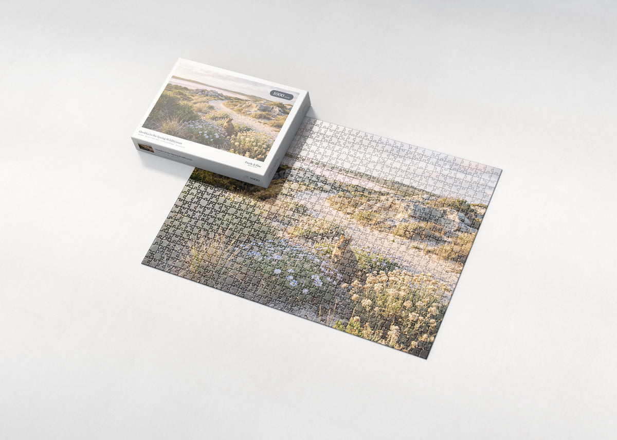 Quokka in the Spring Wildflowers jigsaw puzzle - box and puzzle
