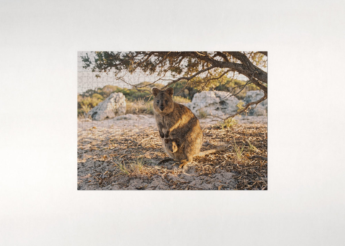 Quokka Mother and Joey jigsaw puzzle - flat puzzle