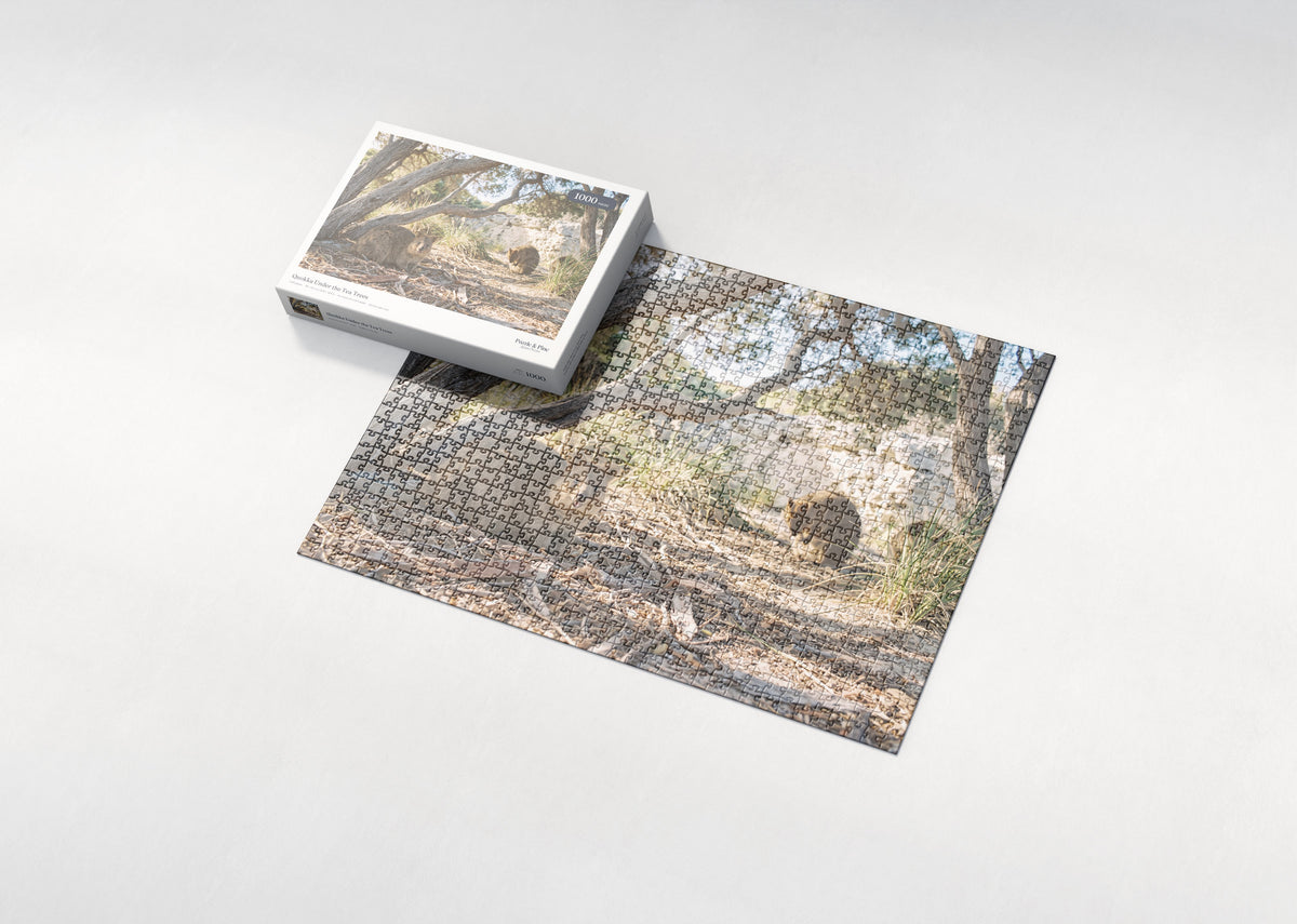Quokka Under the Tea Trees jigsaw puzzle - box and puzzle