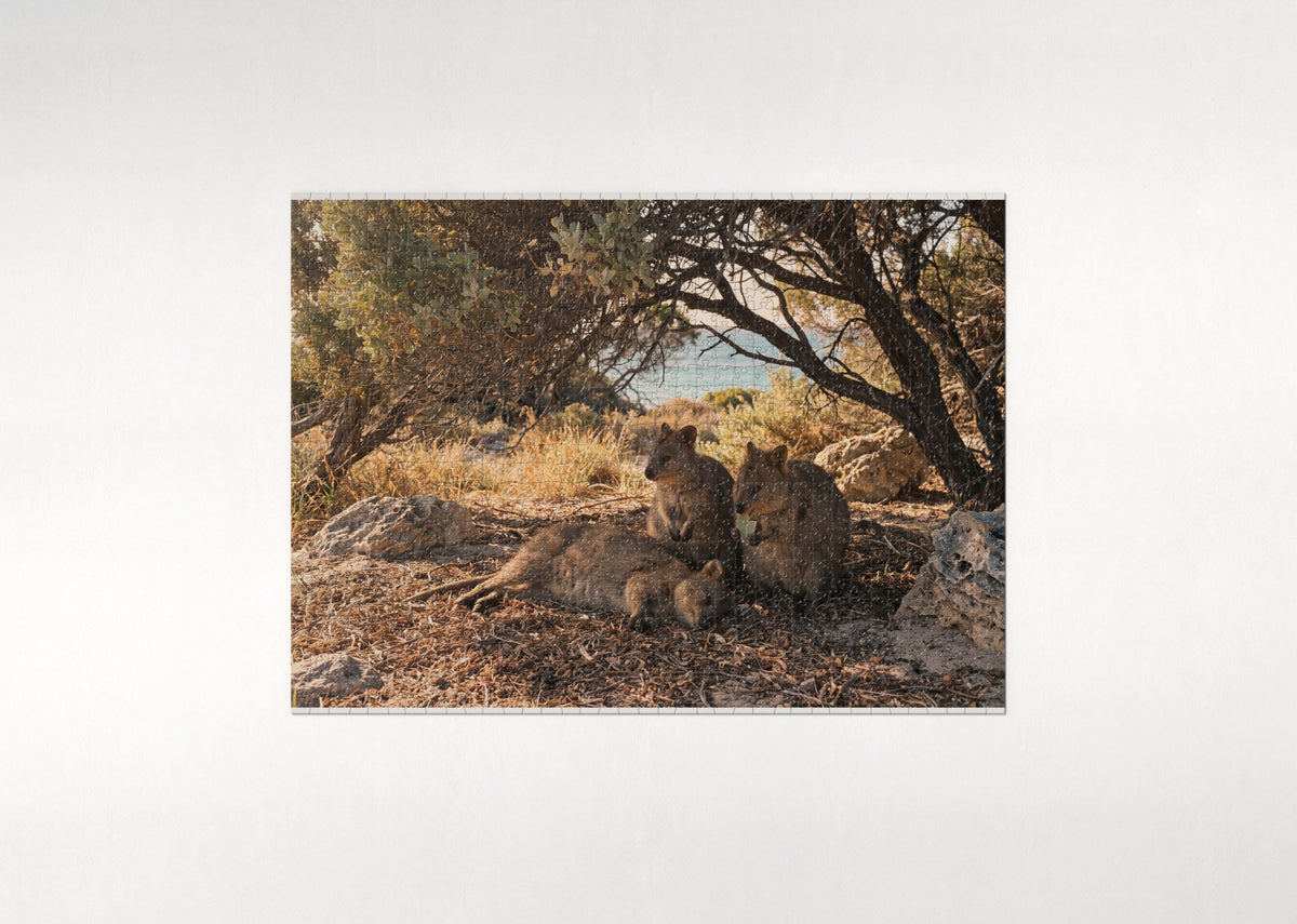Quokkas Resting in the Shade jigsaw puzzle - flat puzzle