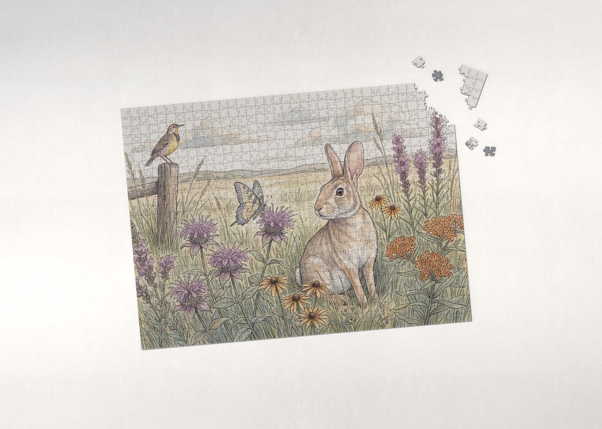 Rabbit Among the Wildflowers jigsaw puzzle - puzzle with loose pieces