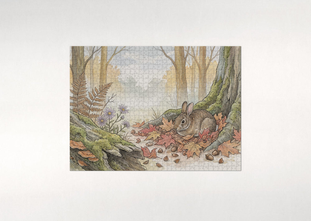 Rabbit in the Autumn Leaves jigsaw puzzle - flat puzzle