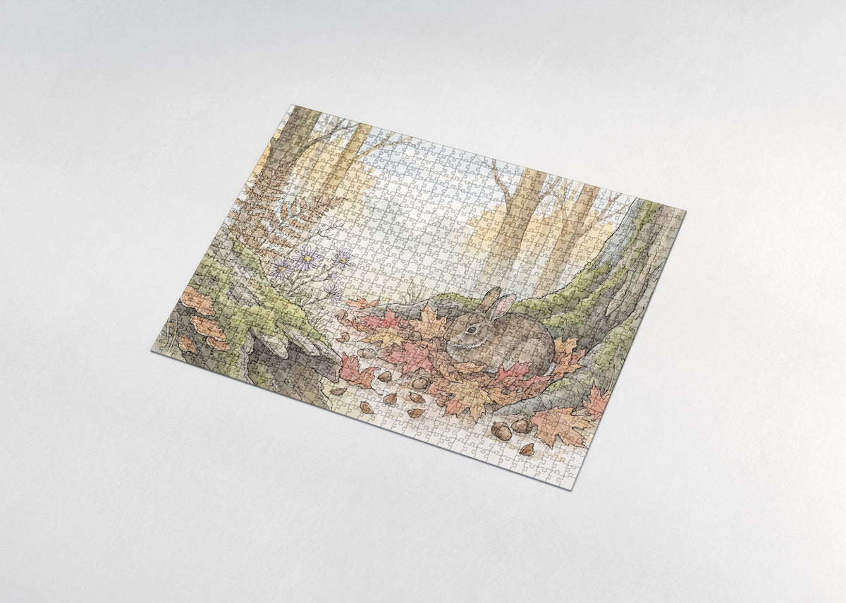 Rabbit in the Autumn Leaves jigsaw puzzle - assembled puzzle