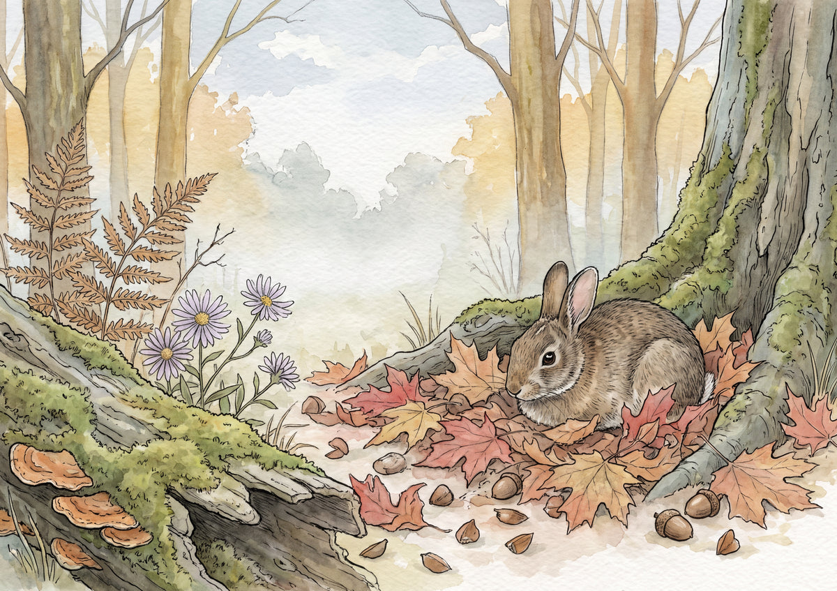 Rabbit in the Autumn Leaves jigsaw puzzle