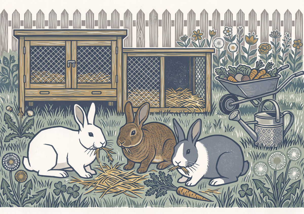 Rabbits at the Farm Hutch jigsaw puzzle