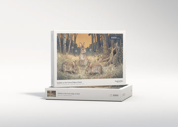 Rabbits at the Forest Edge at Dusk jigsaw puzzle - gift box