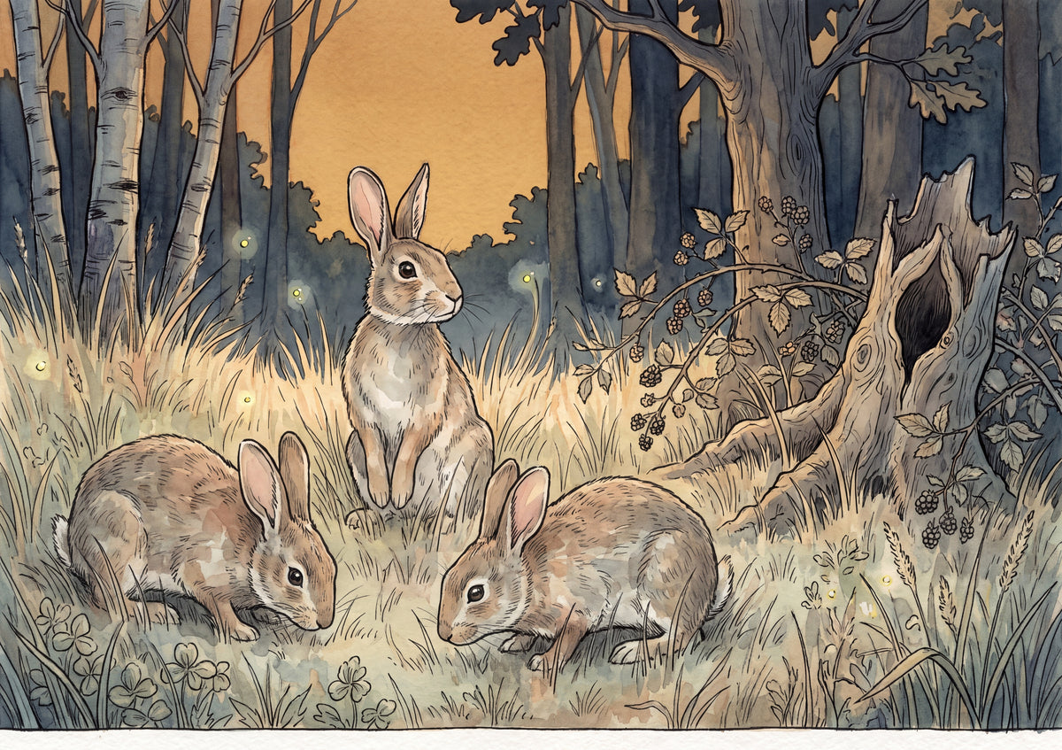 Rabbits at the Forest Edge at Dusk jigsaw puzzle