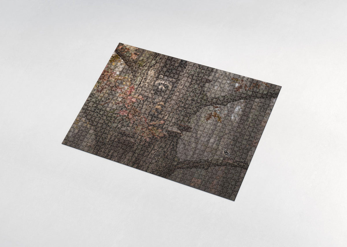 Raccoon in the Autumn Oak jigsaw puzzle - assembled puzzle
