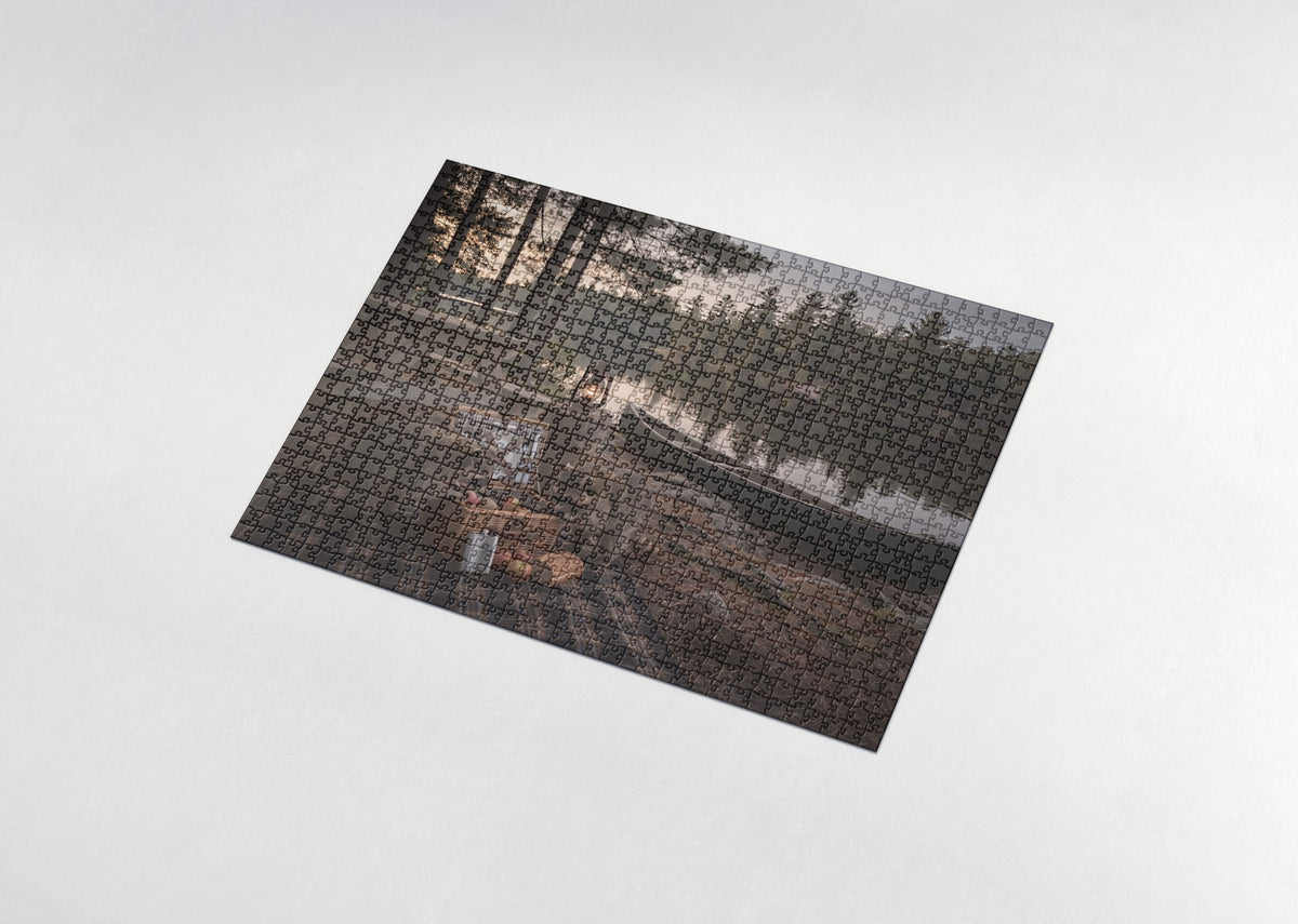 Raccoons Raiding the Picnic Basket jigsaw puzzle - assembled puzzle