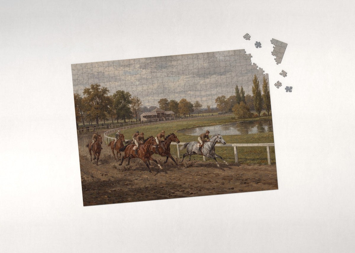 Racehorses in the Final Turn jigsaw puzzle - puzzle with loose pieces
