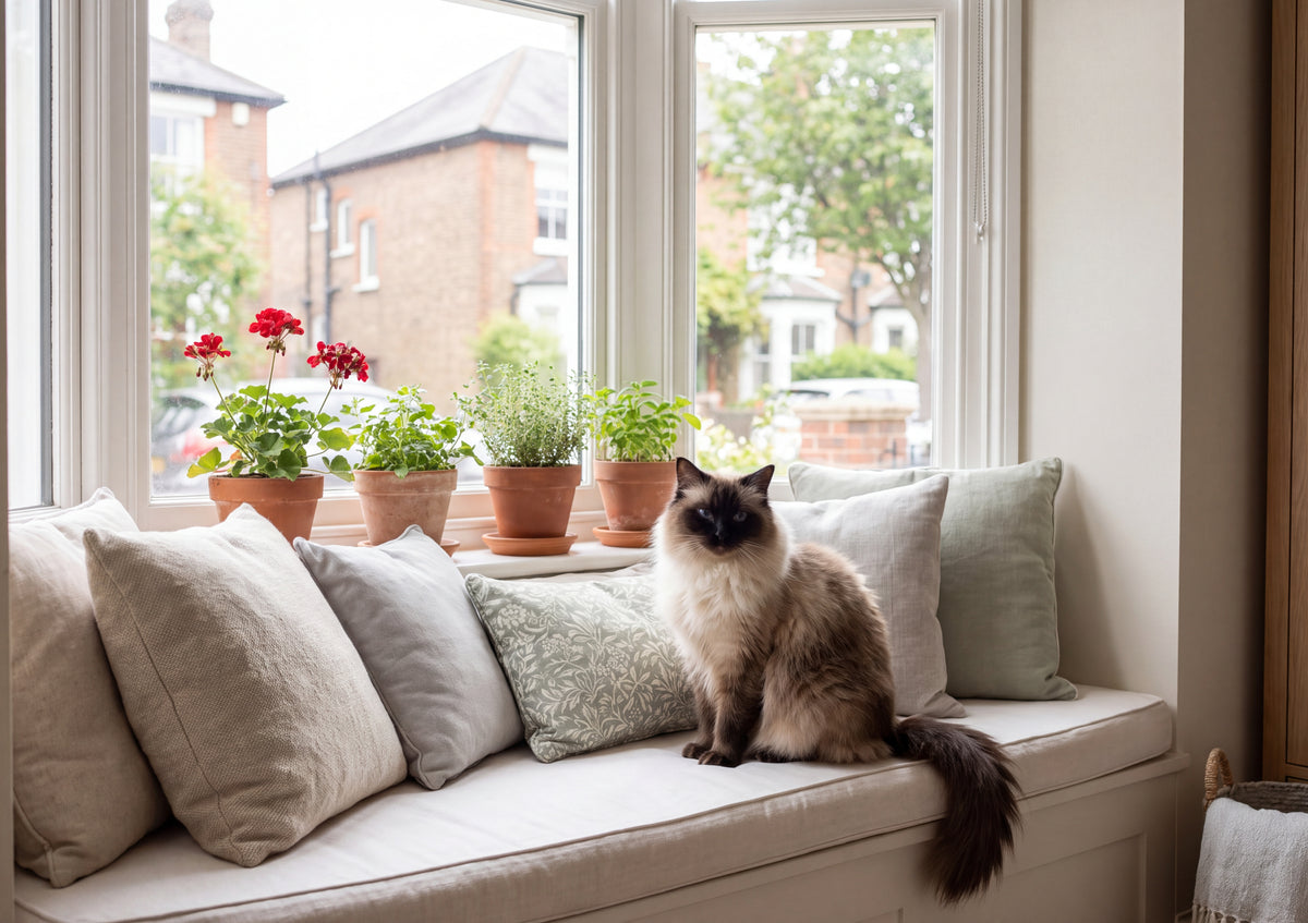Ragdoll Cat At the Sunlit Bay Window jigsaw puzzle