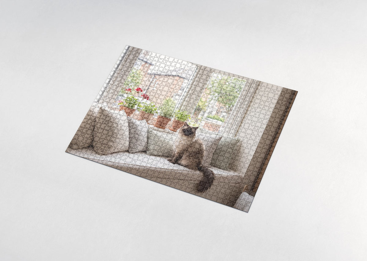 Ragdoll Cat At the Sunlit Bay Window jigsaw puzzle - assembled puzzle