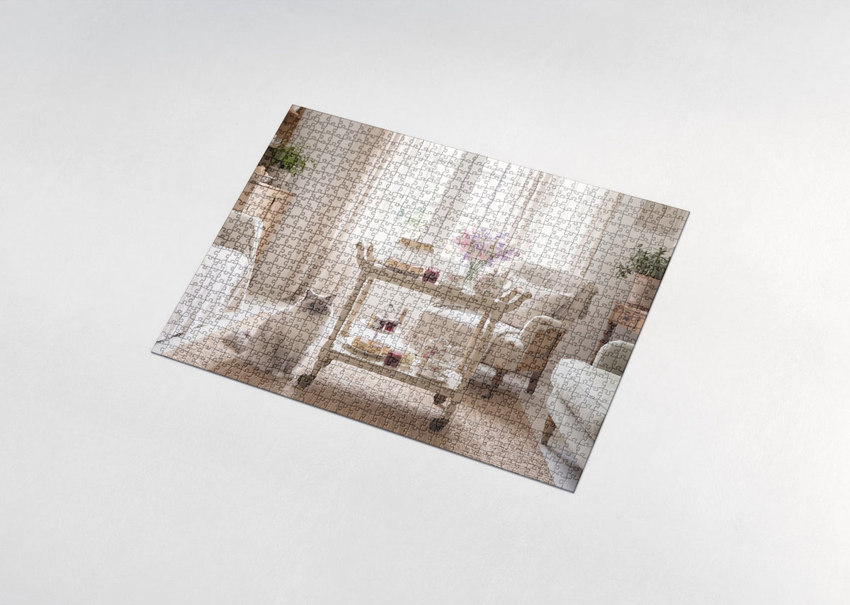 Ragdoll Cat By the Cream Tea Trolley jigsaw puzzle - assembled puzzle