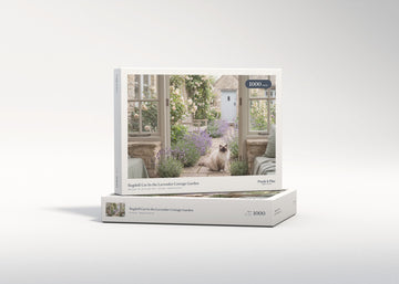 Ragdoll Cat In the Lavender Cottage Garden jigsaw puzzle - gift box