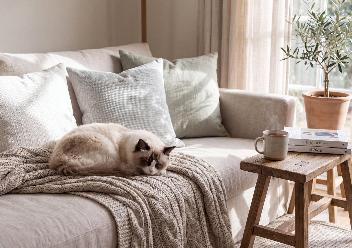 Ragdoll Cat On the Knitted Blanket jigsaw puzzle