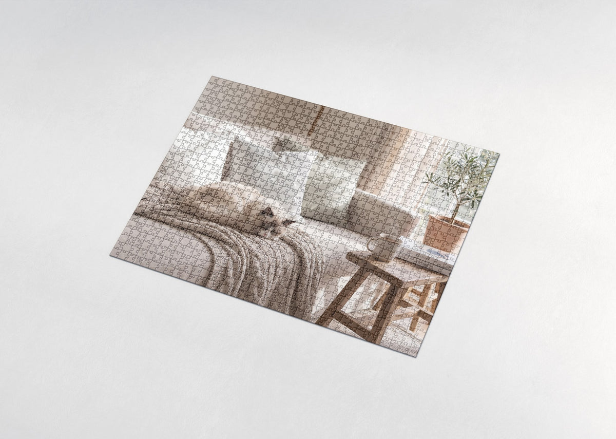 Ragdoll Cat On the Knitted Blanket jigsaw puzzle - assembled puzzle