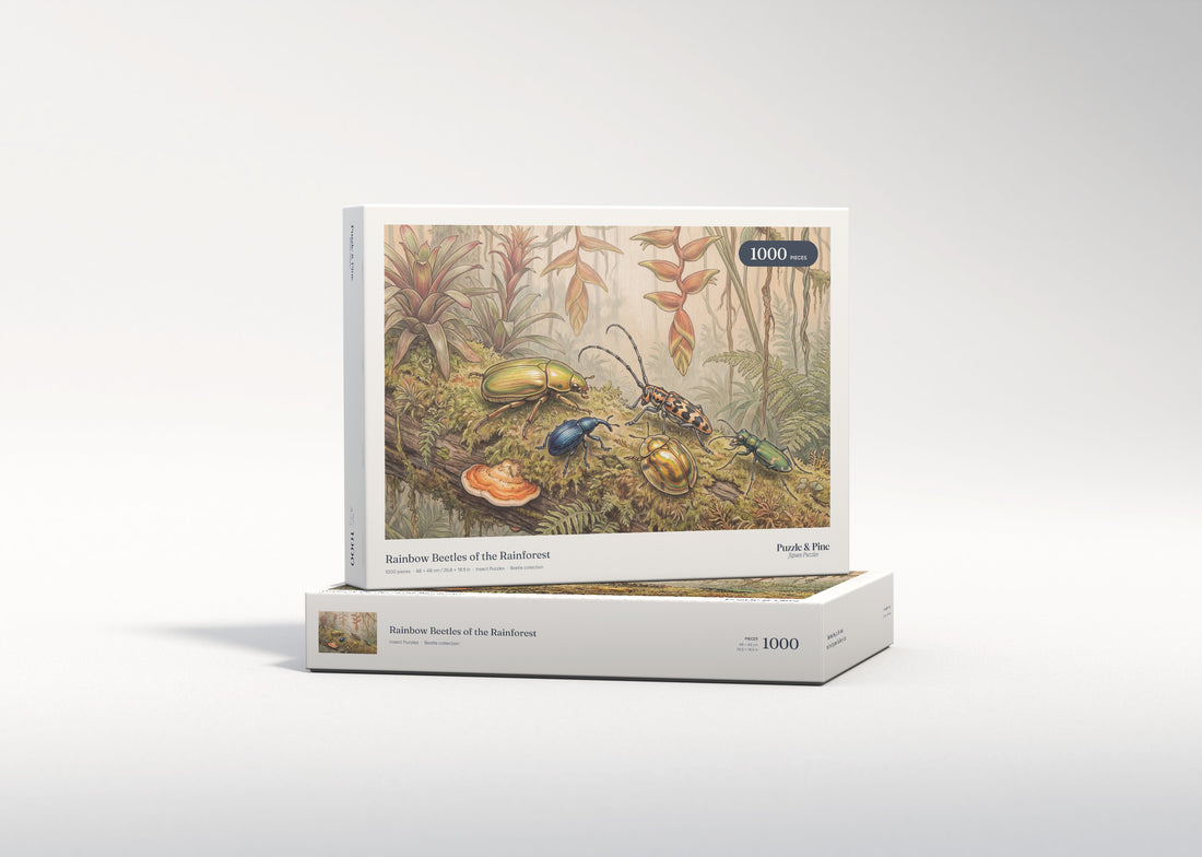 Rainbow Beetles of the Rainforest jigsaw puzzle - gift box