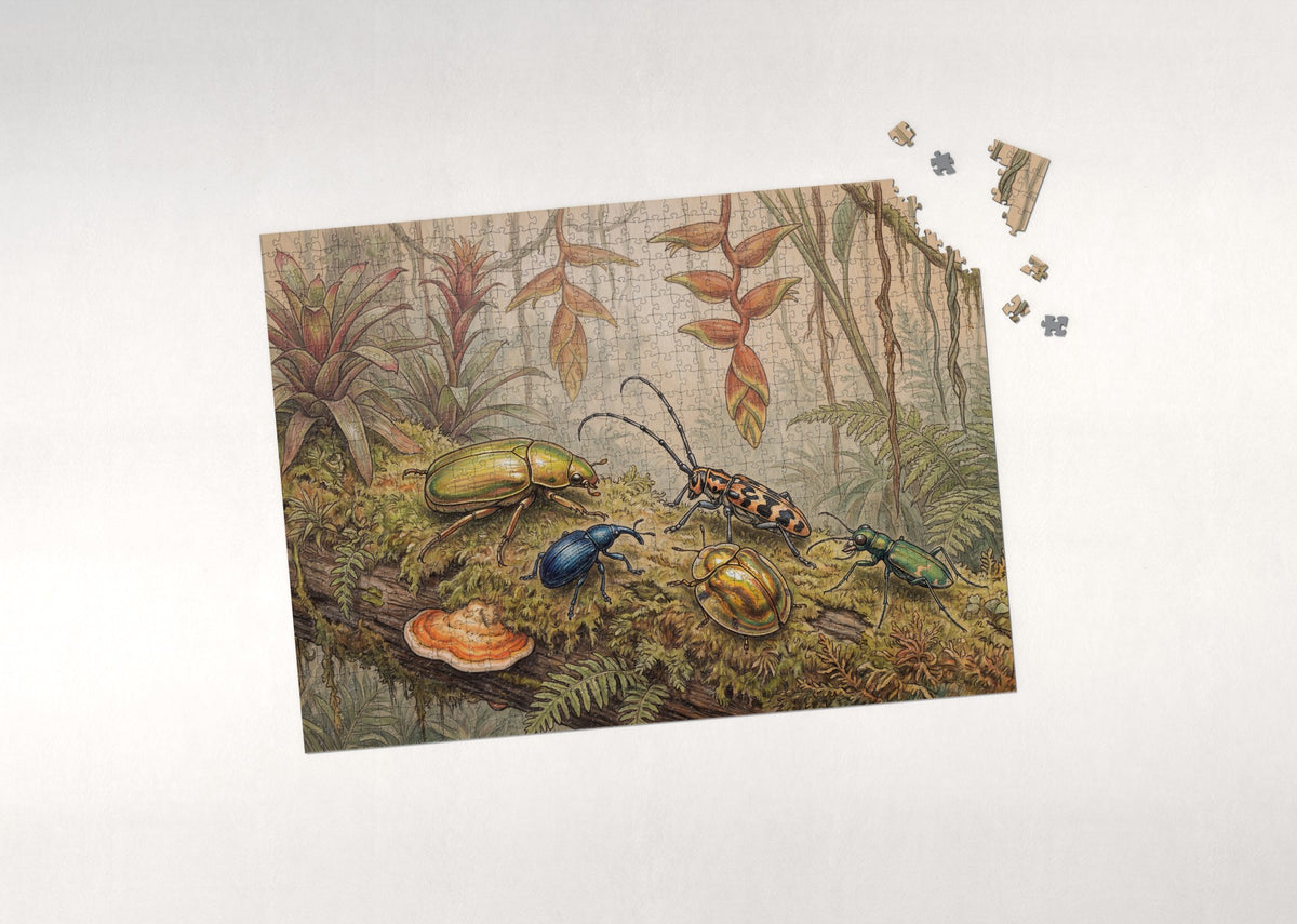 Rainbow Beetles of the Rainforest jigsaw puzzle - puzzle with loose pieces