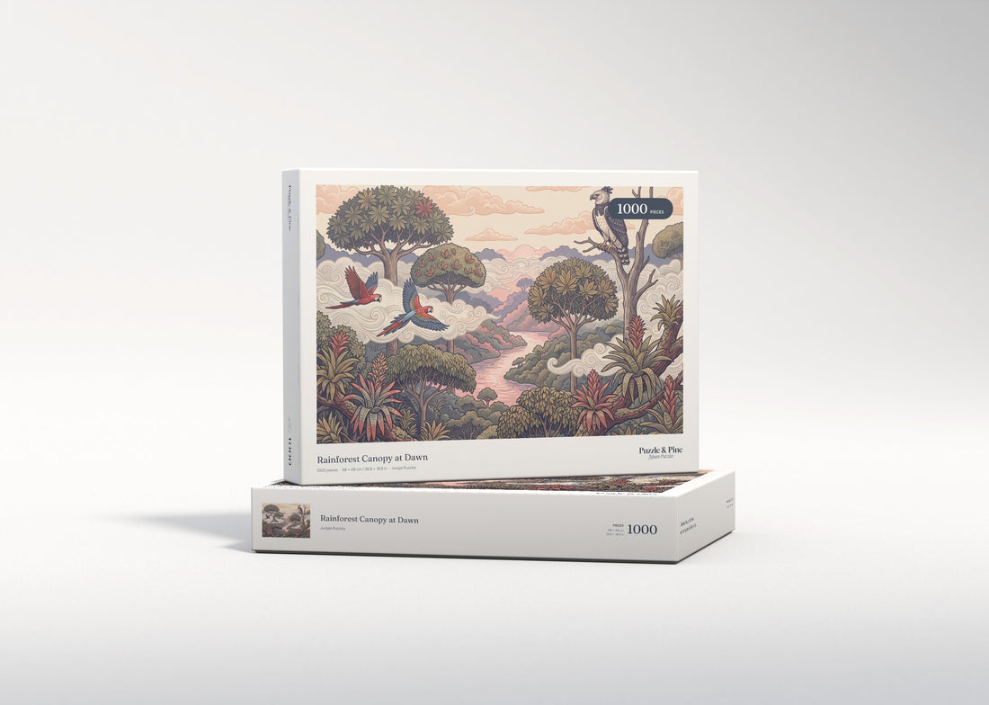 Rainforest Canopy at Dawn jigsaw puzzle - gift box