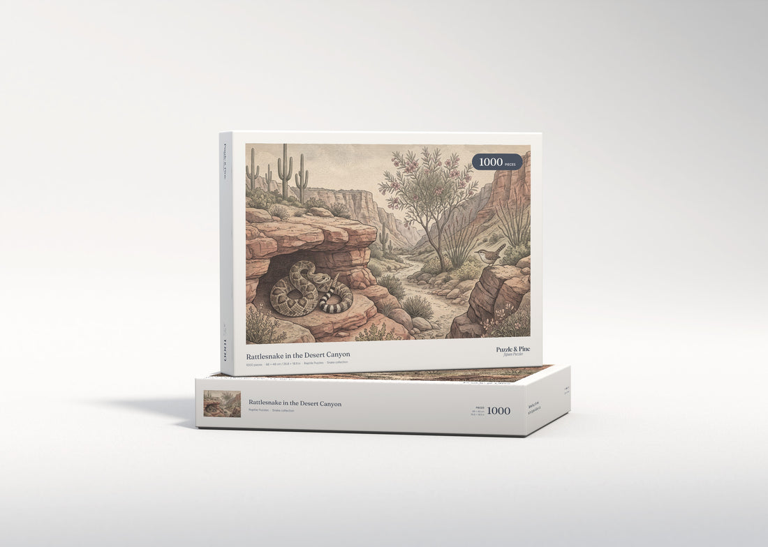 Rattlesnake in the Desert Canyon jigsaw puzzle - gift box