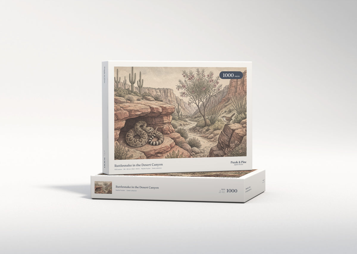 Rattlesnake in the Desert Canyon jigsaw puzzle - gift box