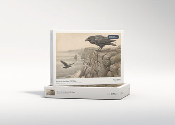 Raven at the Misty Cliff Edge jigsaw puzzle - gift box