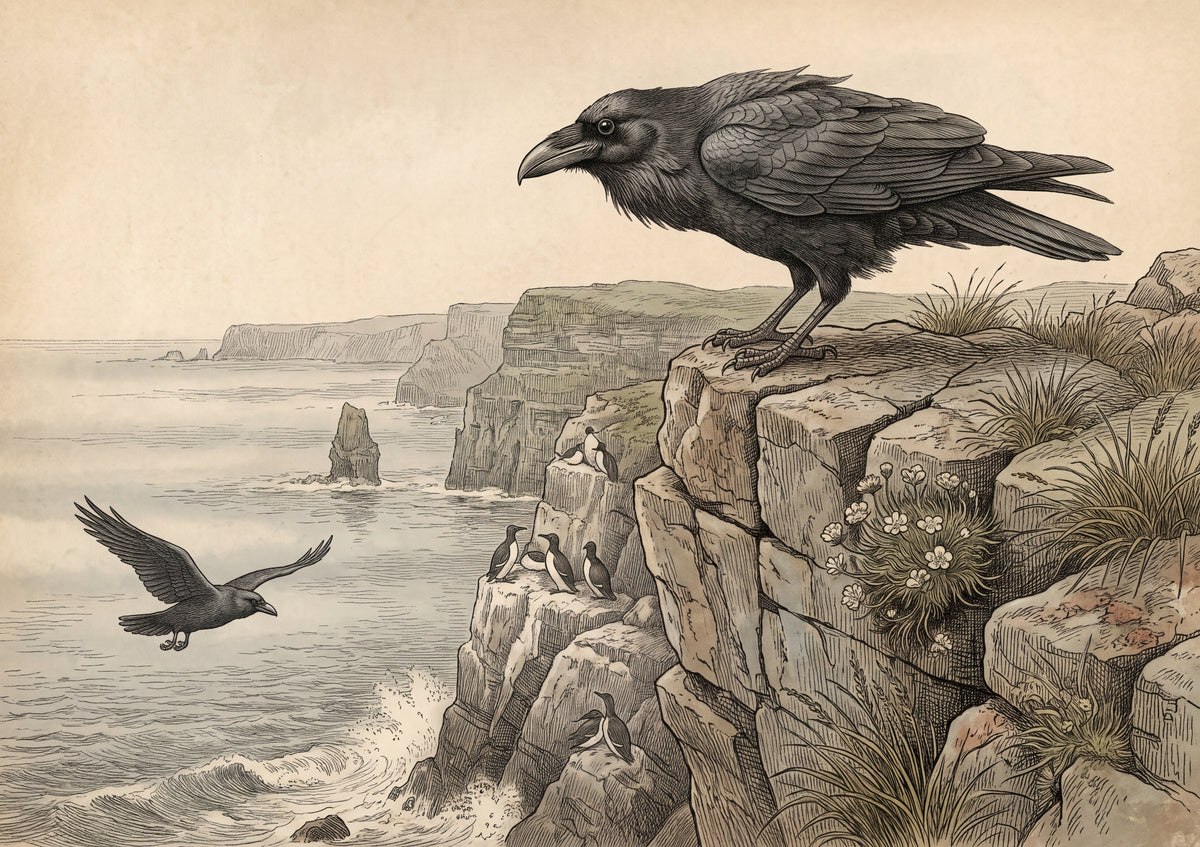 Raven at the Misty Cliff Edge jigsaw puzzle