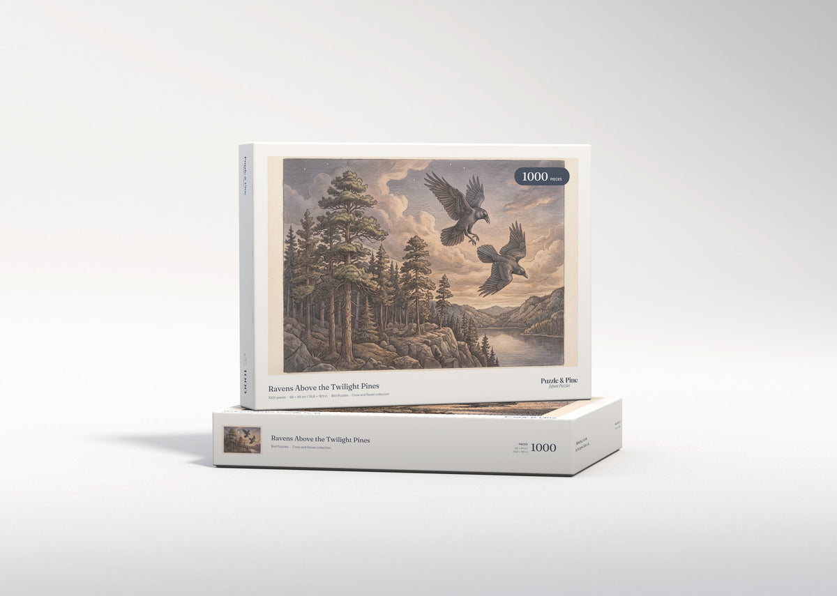 Ravens Above the Twilight Pines jigsaw puzzle - gift box
