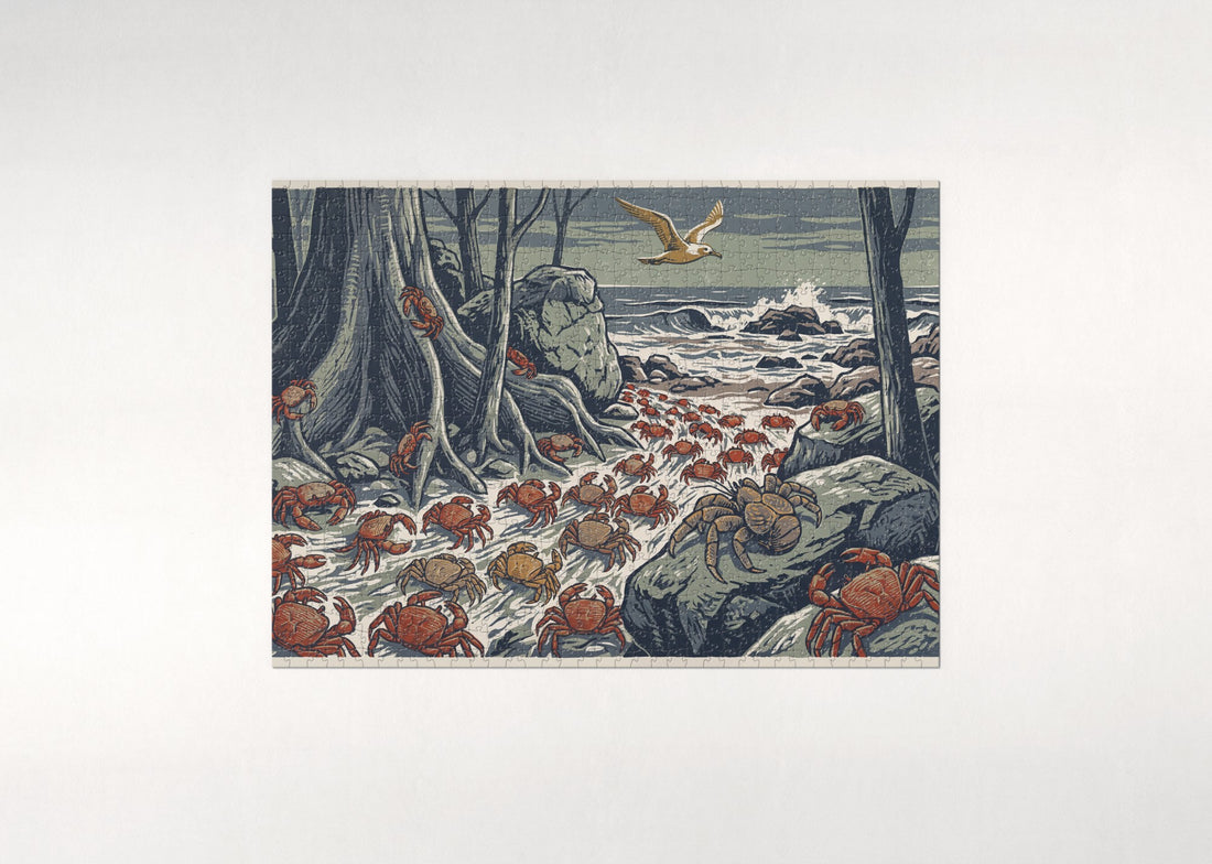 Red Crabs of the Island Migration jigsaw puzzle - gift box