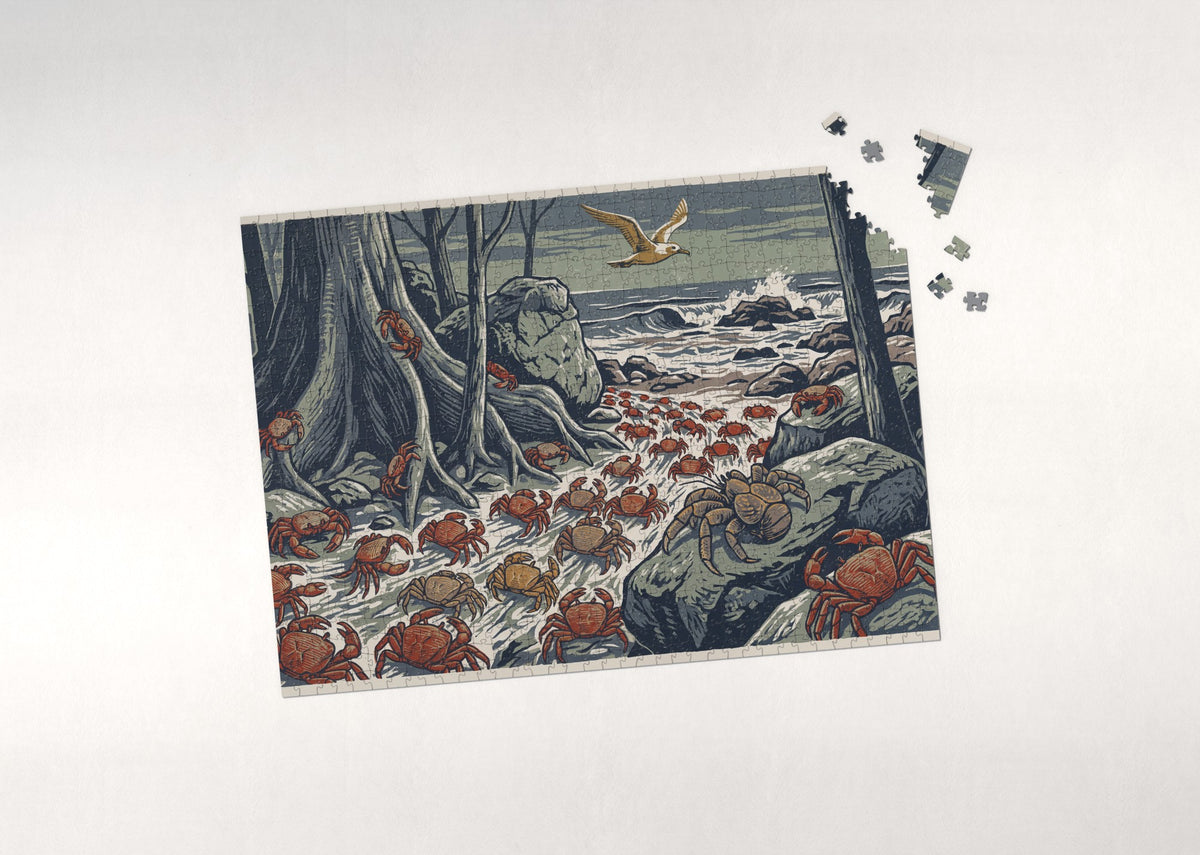 Red Crabs of the Island Migration jigsaw puzzle - puzzle with loose pieces