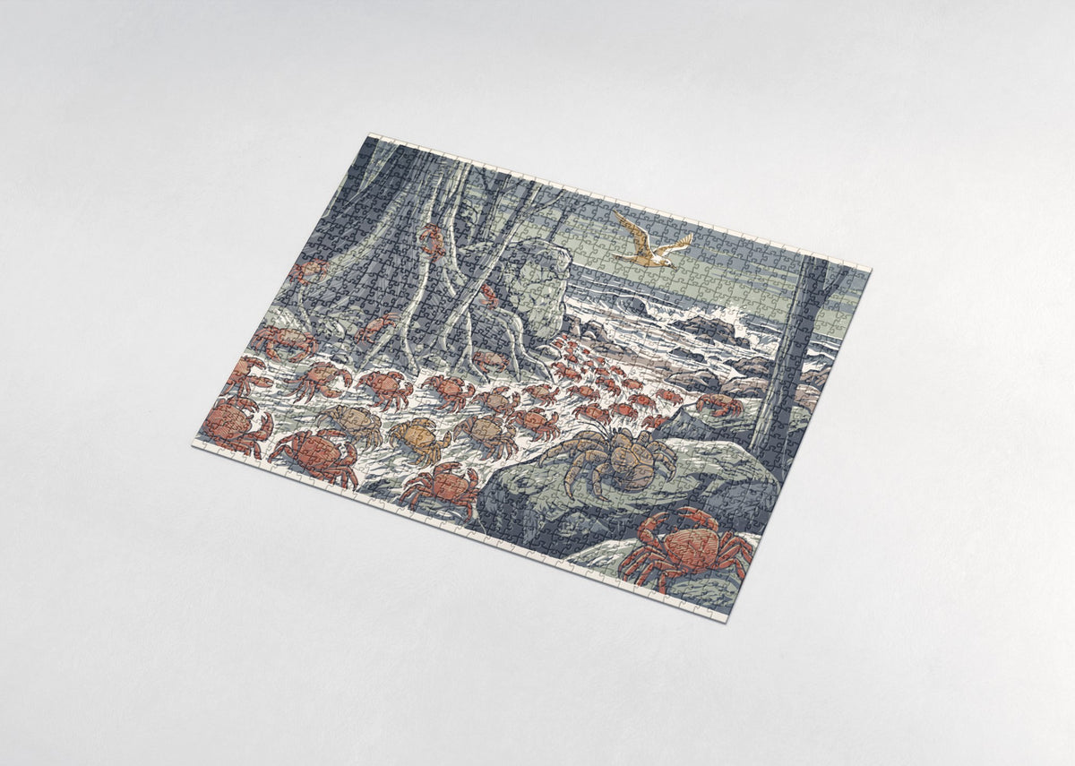 Red Crabs of the Island Migration jigsaw puzzle - assembled puzzle