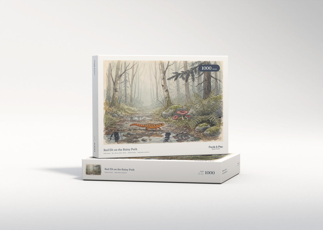 Red Eft on the Rainy Path jigsaw puzzle - gift box