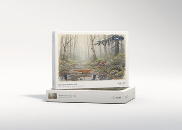 Red Eft on the Rainy Path jigsaw puzzle - gift box