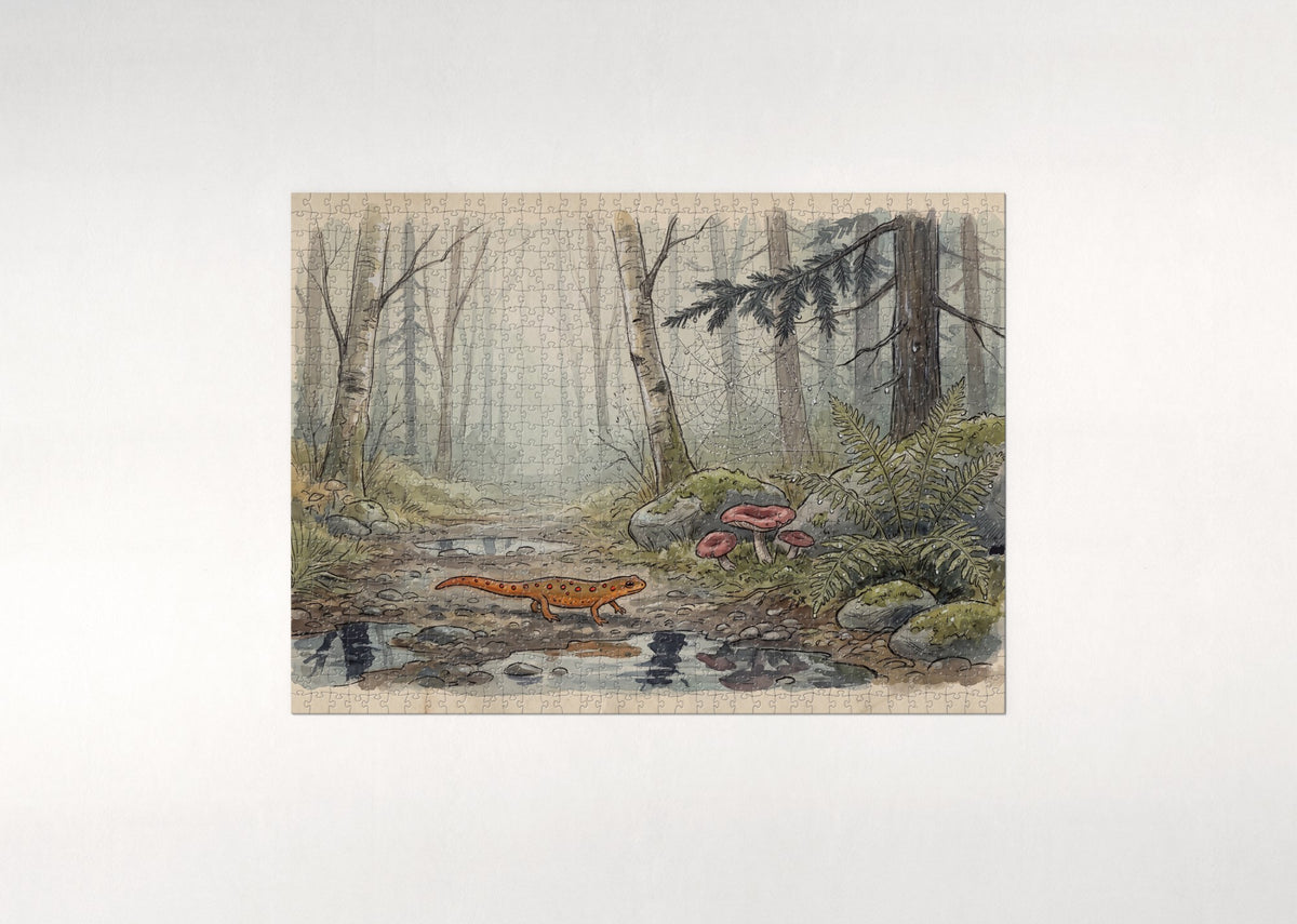 Red Eft on the Rainy Path jigsaw puzzle - flat puzzle