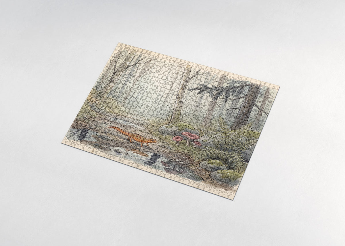 Red Eft on the Rainy Path jigsaw puzzle - assembled puzzle