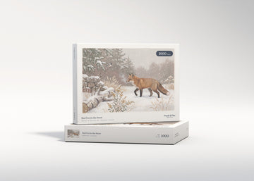 Red Fox in the Snow jigsaw puzzle - gift box