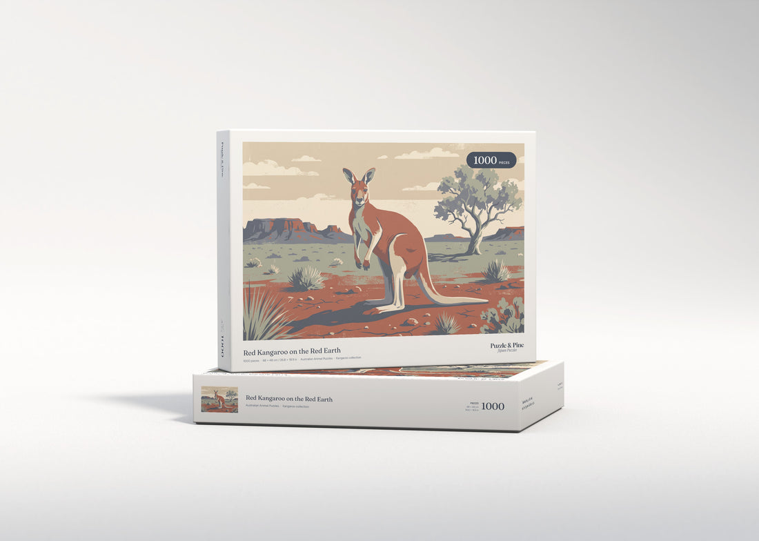 Red Kangaroo on the Red Earth jigsaw puzzle - gift box