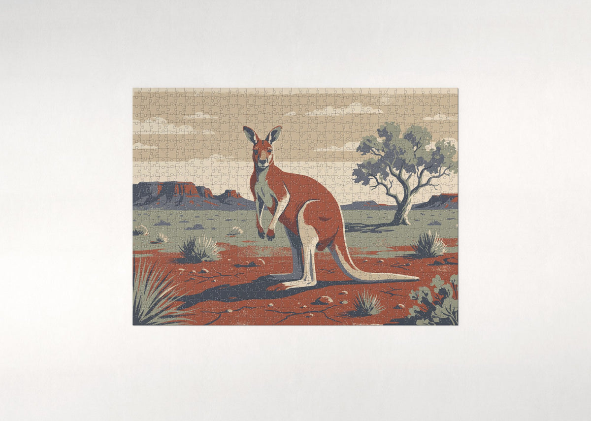 Red Kangaroo on the Red Earth jigsaw puzzle - flat puzzle