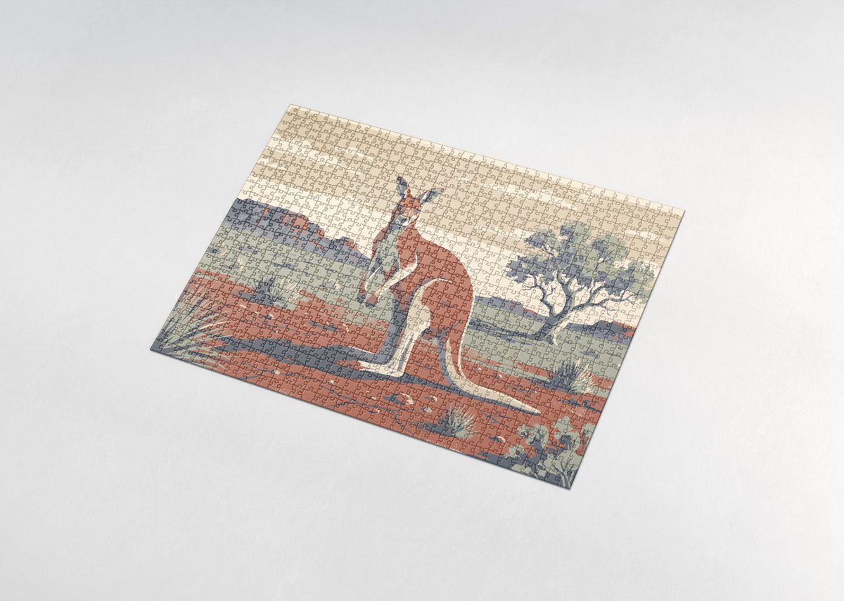 Red Kangaroo on the Red Earth jigsaw puzzle - assembled puzzle