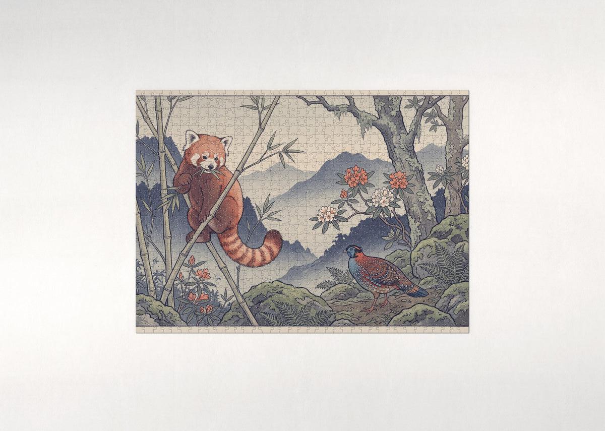 Red Panda in the Bamboo jigsaw puzzle - flat puzzle