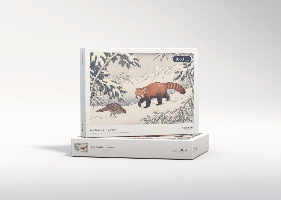 Red Panda in the Snow jigsaw puzzle - gift box