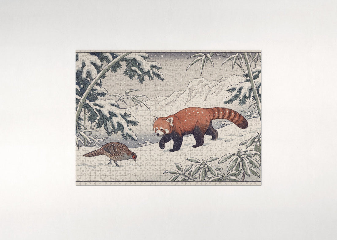 Red Panda in the Snow jigsaw puzzle - gift box