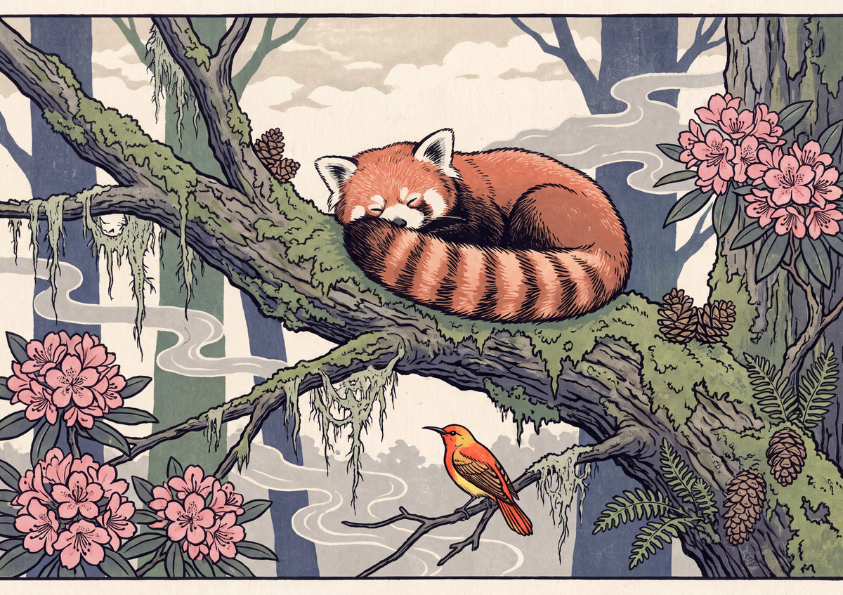 Red Panda Sleeping on the Branch jigsaw puzzle
