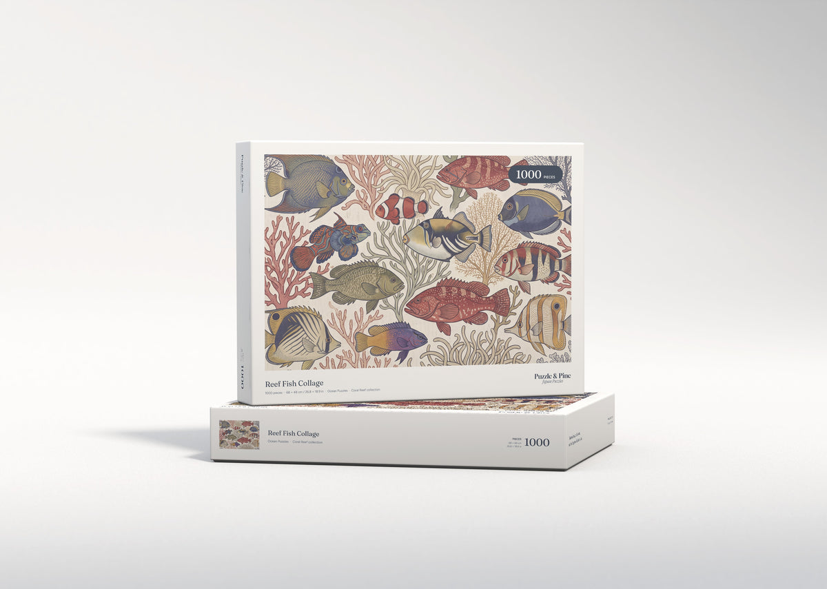 Reef Fish Collage jigsaw puzzle - gift box