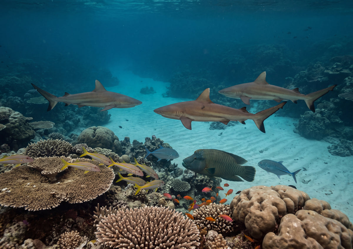 Reef Sharks Patrolling the Coral jigsaw puzzle