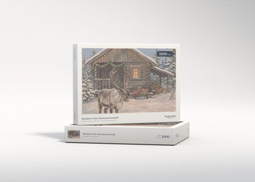 Reindeer in the Christmas Snowfall jigsaw puzzle - gift box