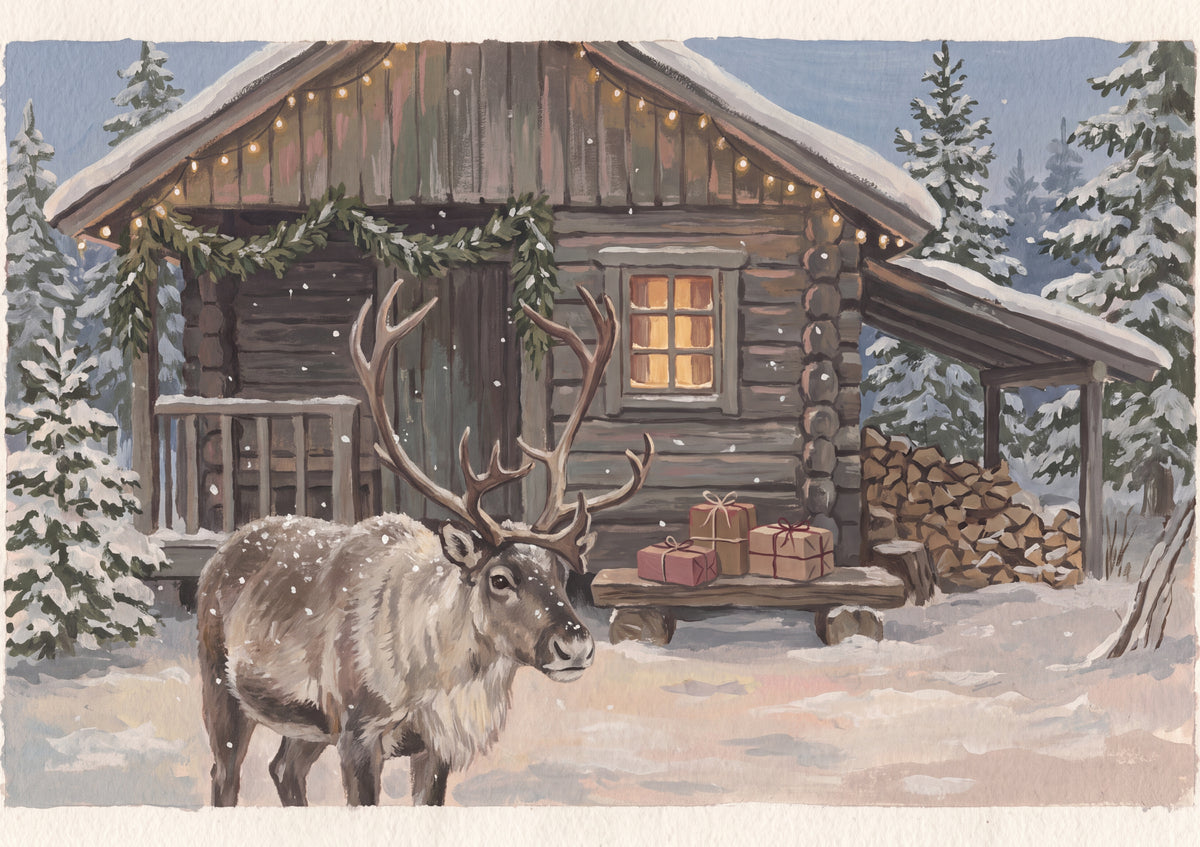 Reindeer in the Christmas Snowfall jigsaw puzzle