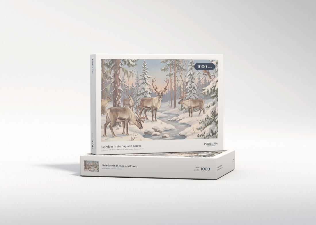 Reindeer in the Lapland Forest jigsaw puzzle - gift box