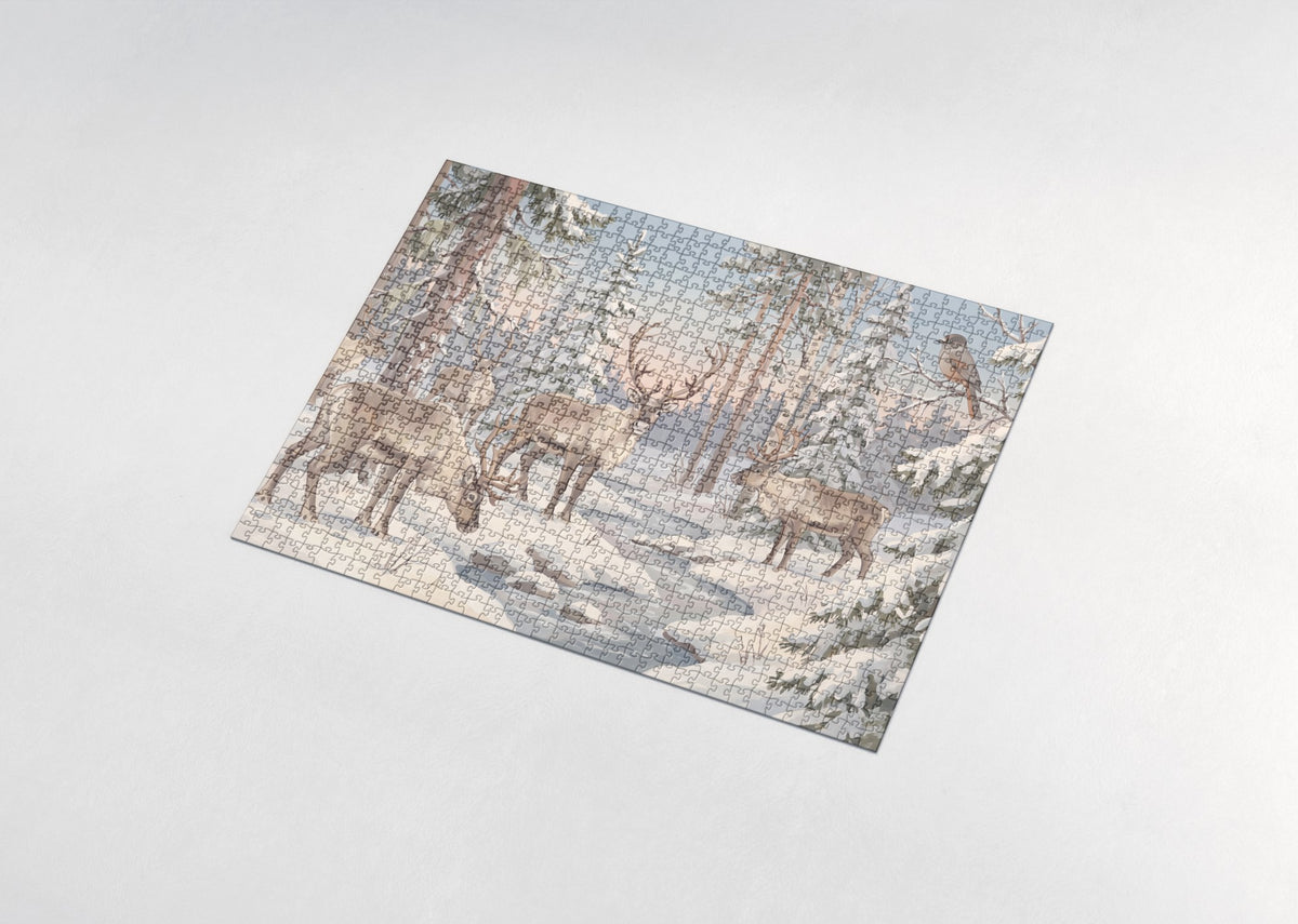 Reindeer in the Lapland Forest jigsaw puzzle - assembled puzzle
