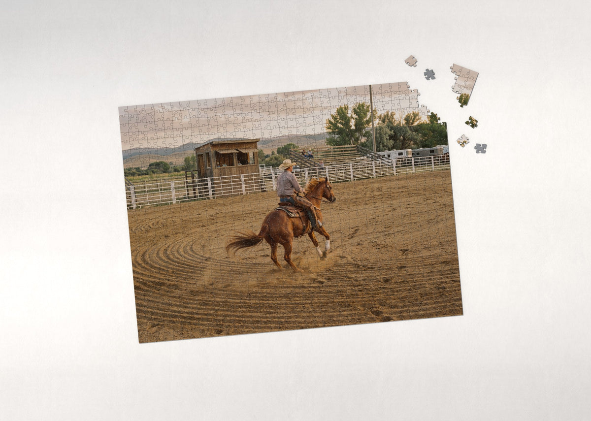 Reining Spin at the Western Show jigsaw puzzle - puzzle with loose pieces